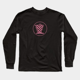 Madness Vintage Plastisol Texture Checkerboard Pink Long Sleeve T-Shirt